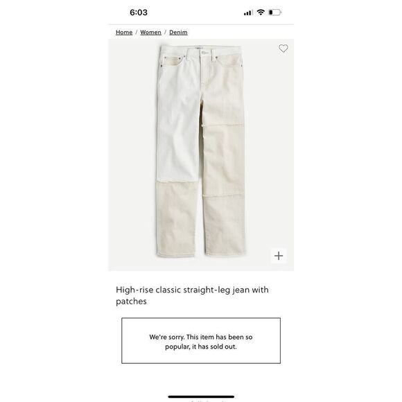 J.Crew Denim High Waist Straight Leg White denim with patches sz30 - Picture 1 of 6